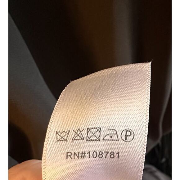 Aidan By Aidan Mattox Black Chiffon & Fringe Sexy Mini Dress Sz 6 Mob Wife Goth - Picture 16 of 16